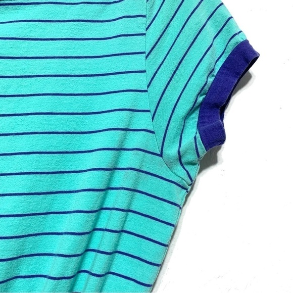 Forever 21 Blue & Purple Short Sleeve Stripe Summer Dress Sundress Size Small - Picture 5 of 7
